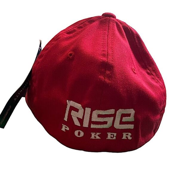 Rise Poker S/M Baseball Hat Flexfit Red Cap Sports Outdoors Sportswear - Picture 4 of 6